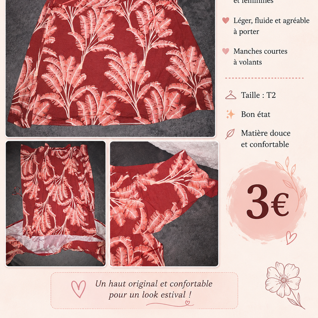 Imprimé haut femme
