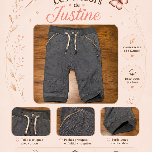 👖✨ Petit pantalon bébé – Orchestra ✨👶
