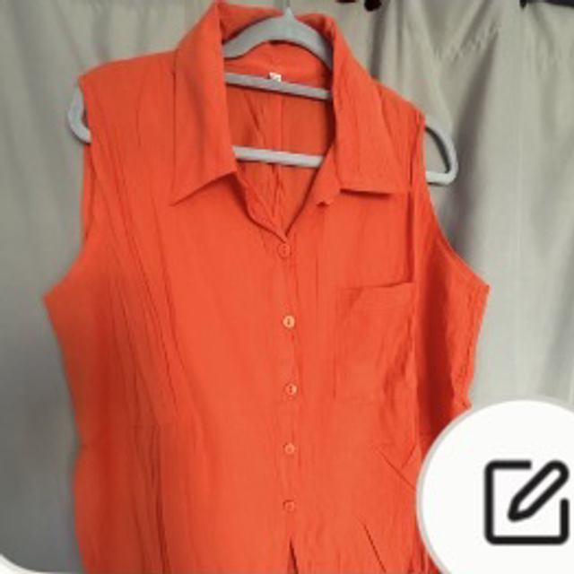 Chemisier orange corail grande taille – Taille 50/52