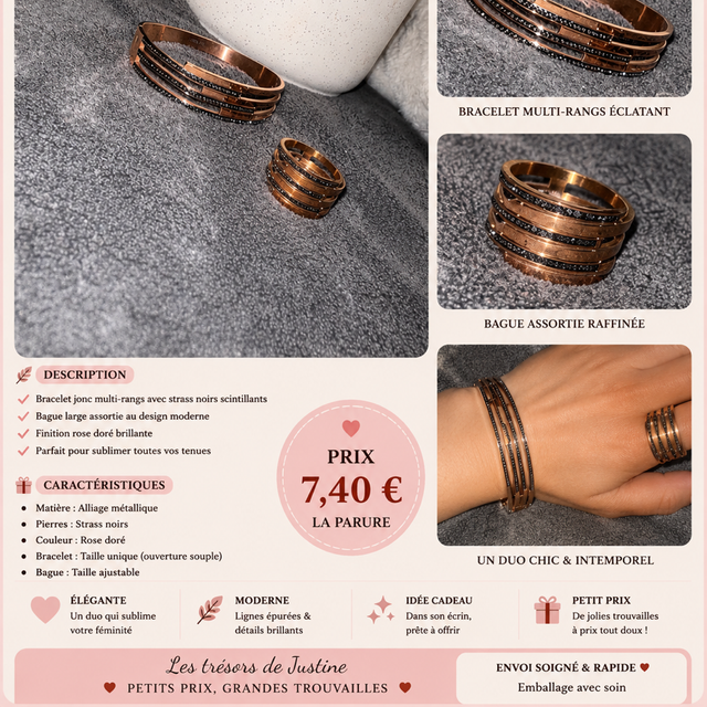 Parure bracelet & bague