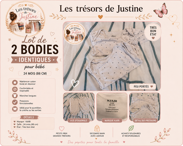Lot 2 Body identique unisexe