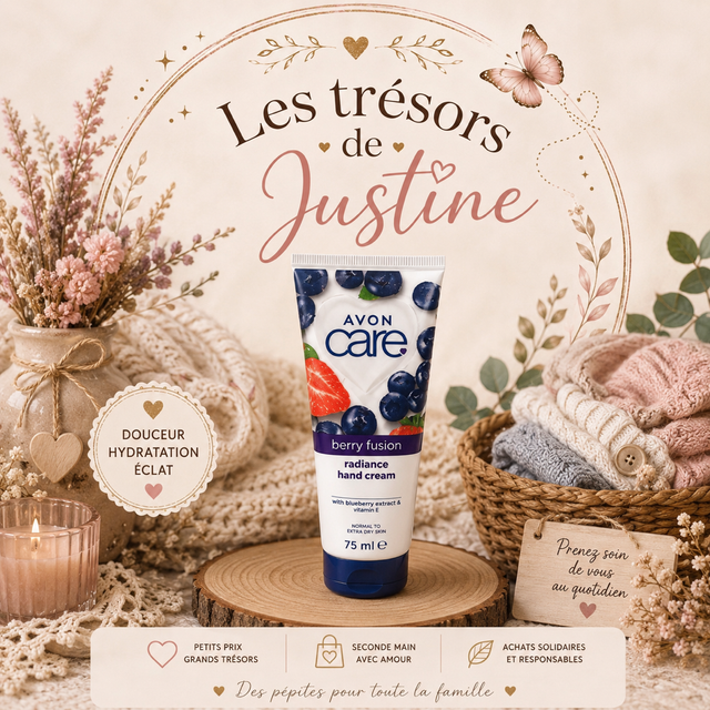 crème pour les mains AVON Care Berry Fusion – Radiance Hand Cream 🫐🍓