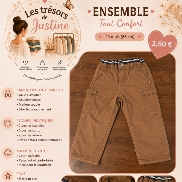 Pantalon marron 23 mois