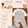 Ensemble salopette et haut blanc
