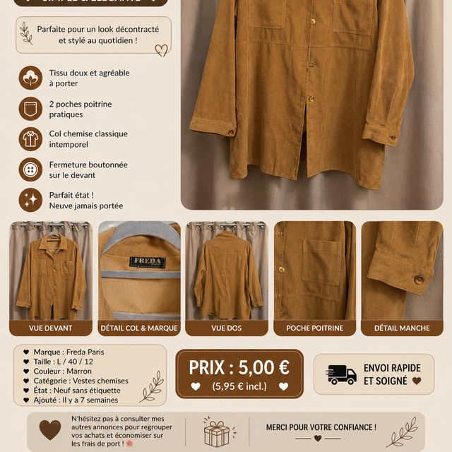 Chemise marron
