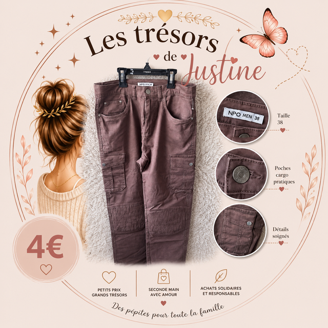 Pantalon jean marron