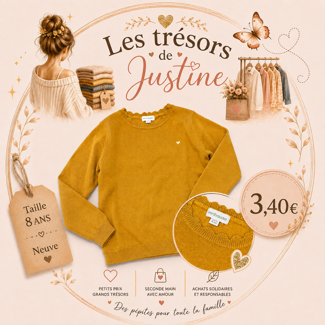 Pull moutarde 8ans