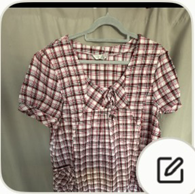 Blouse / tunique à carreaux rouge et blanc ❤️