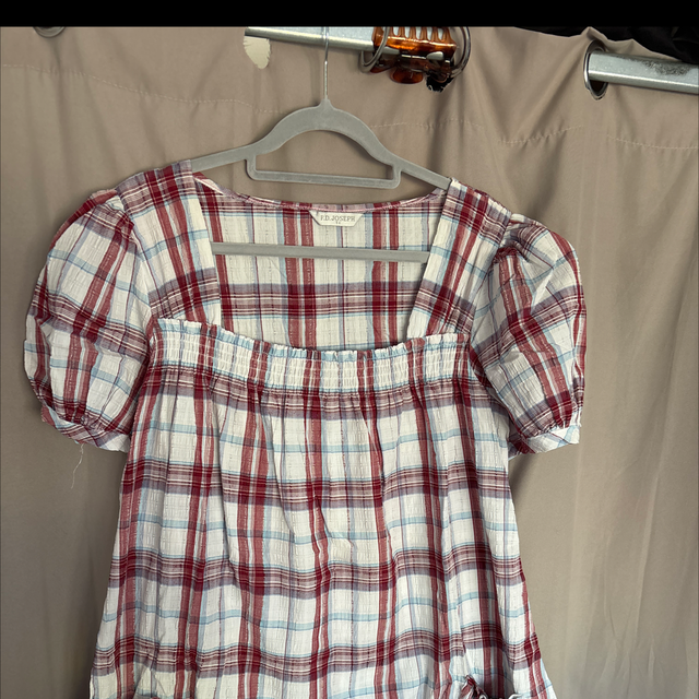 Tunique / blouse à carreaux F.D. Joseph – Taille T4 ❤️🤍