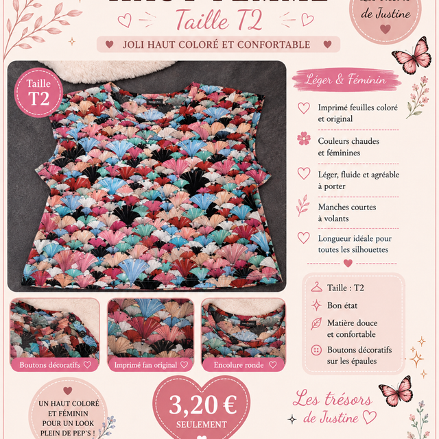 Haut colorer Femme