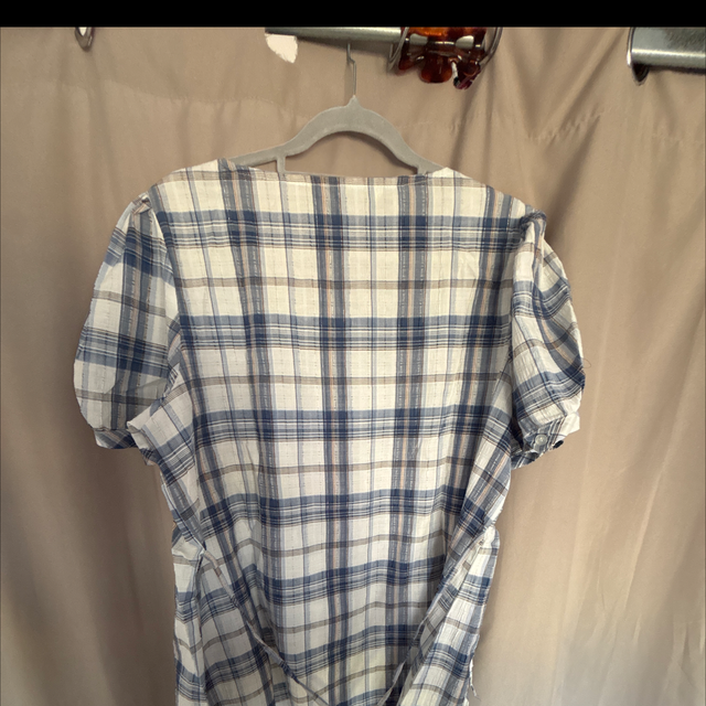 Blouse / tunique F.D. Joseph à carreaux bleu et blanc 🩵🤍