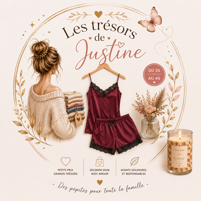 💗 Ensemble lingerie / pyjama satiné rose fuchsia & dentelle noire T40