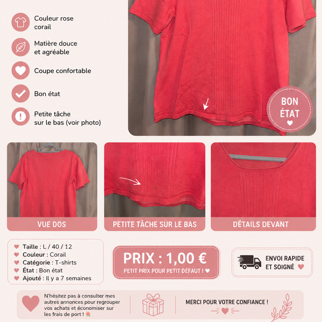T-shirt Rose