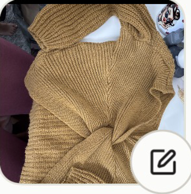 💛 Pull en maille moutarde / camel – Femme