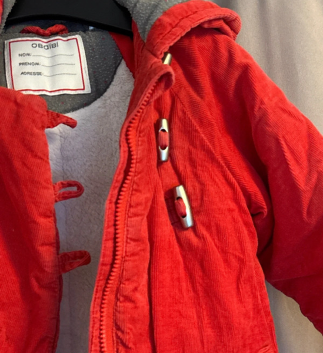 ❤️ Manteau bébé en velours côtelé – 23 mois