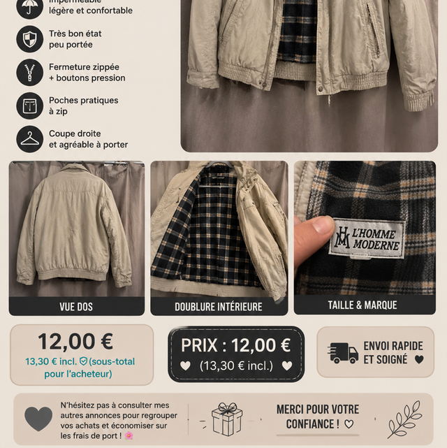 Veste chaude homme
