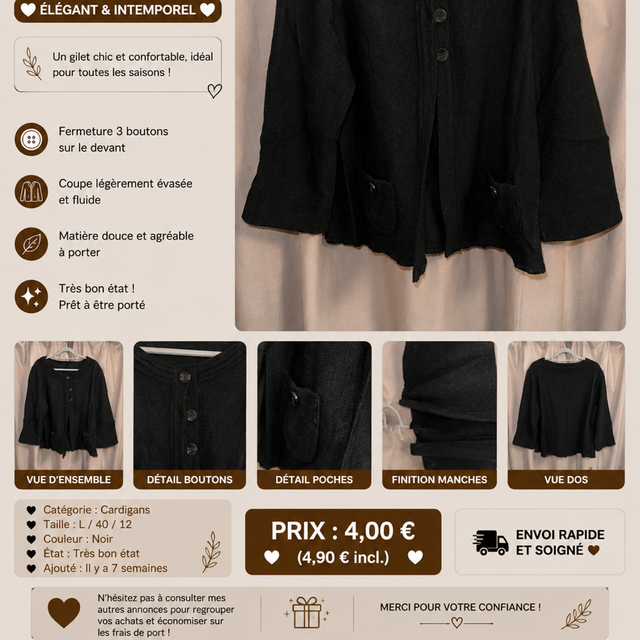 gilet 3 boutons