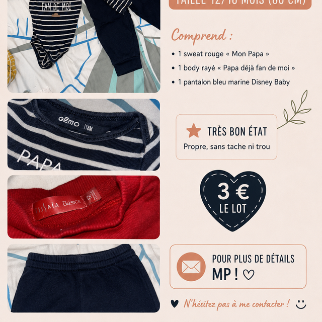 Lot vêtements bébé