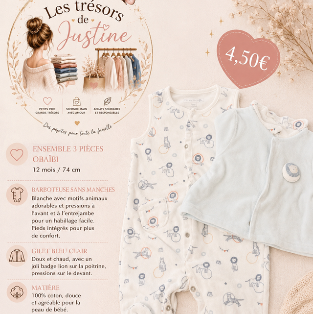 Ensemble pyjama 3 mois lionceaux