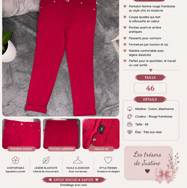 Pantalon léger rouge