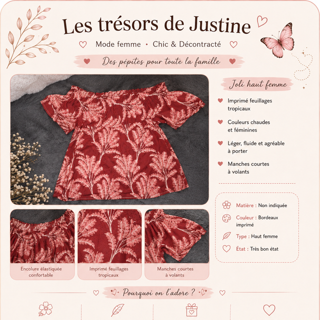Imprimé haut femme