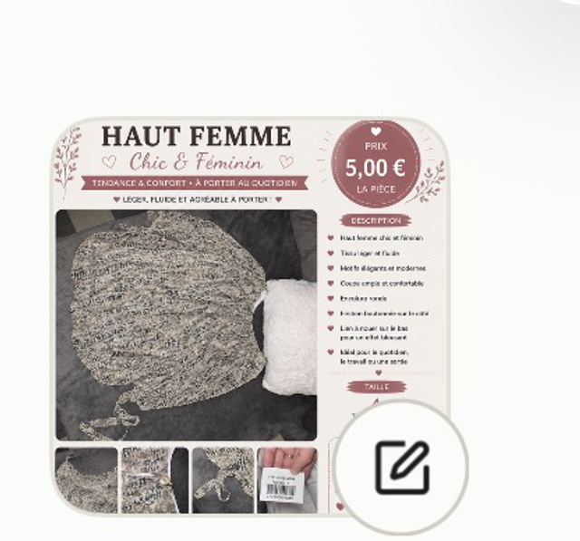 Haut femme chic et féminin