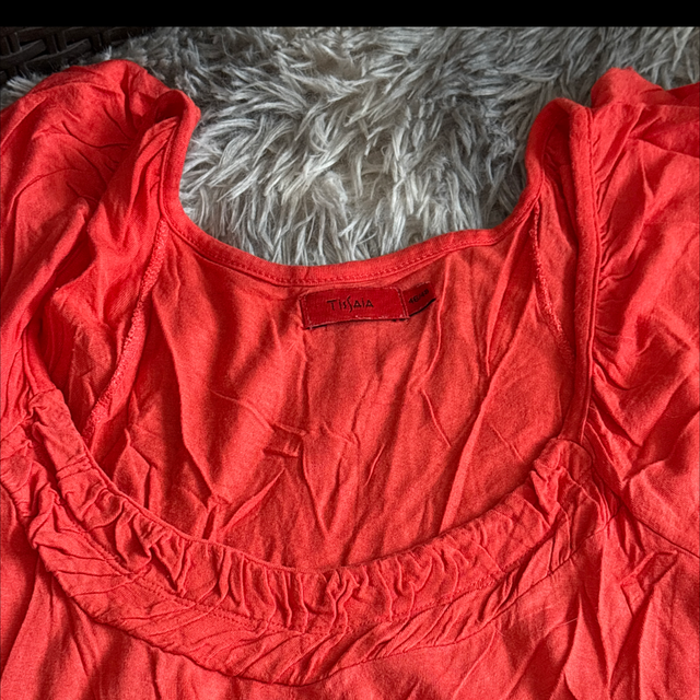 Haut femme Tissaia – Taille 46/48 – Rouge corail ❤️