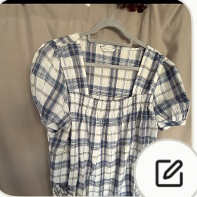 Blouse / tunique F.D. Joseph à carreaux bleu et blanc 🩵🤍