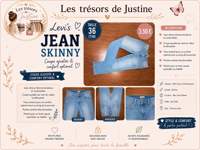 Jeans skinny bleu clair