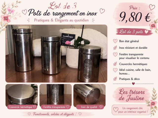 Pot rangement inox