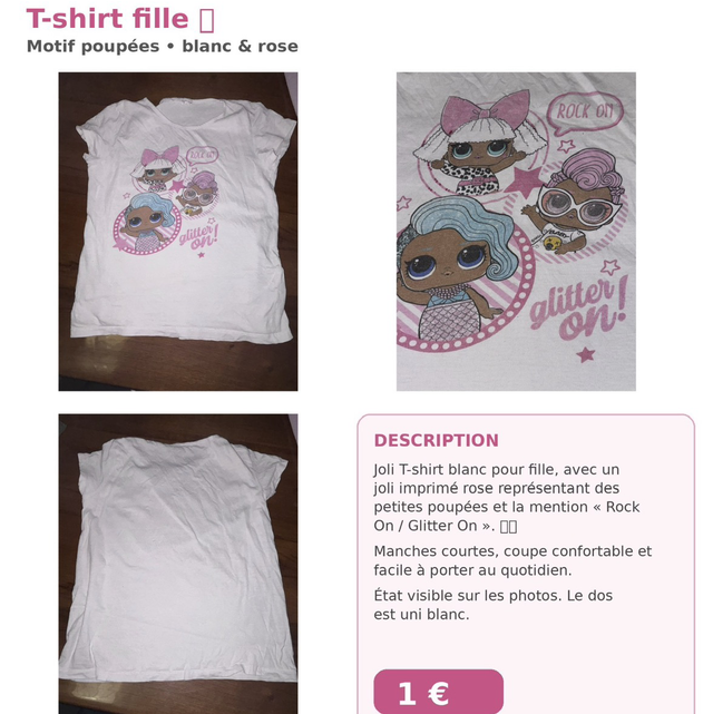 T-shirt léger poupée