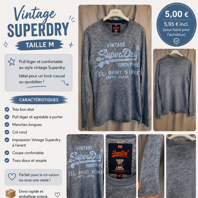 Superdry manche longue