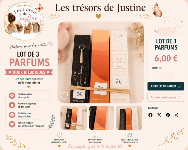 Lot 3 parfum glamour / endless /pur blanca