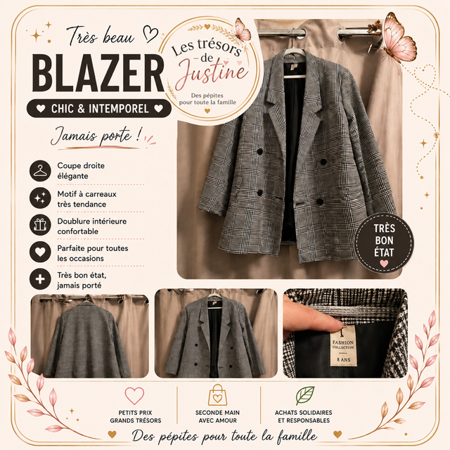 Blazer à carreaux