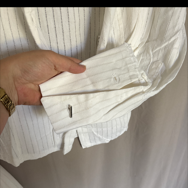 👔 Chemise blanche rayée Fashion Plus – Taille 50