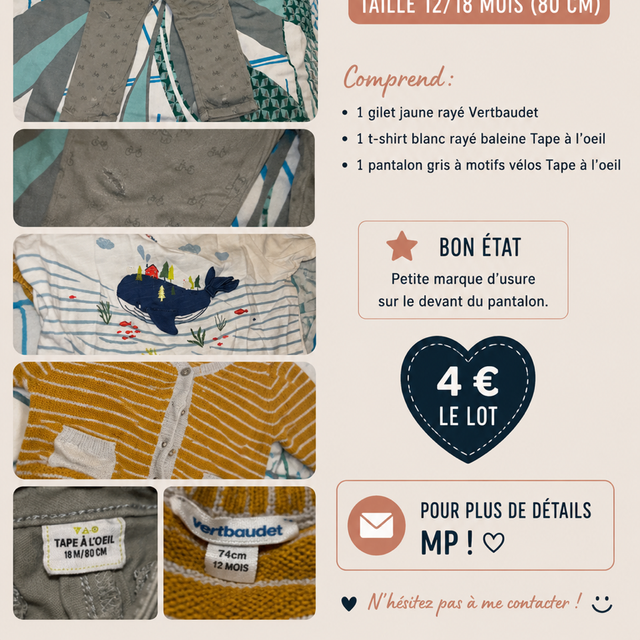 Lots de 3 vêtements