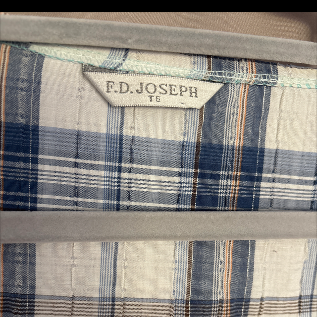 Blouse / tunique F.D. Joseph à carreaux bleu et blanc 🩵🤍
