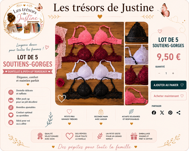 Lot 5 soutien Gorges . Taille M