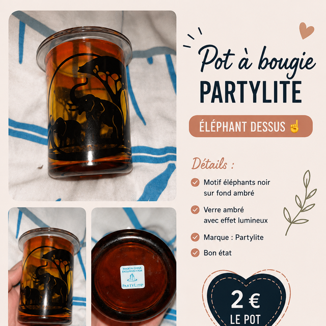 Pot à bougie éléphant