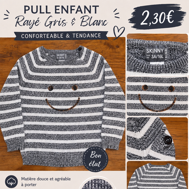 Pull rayure sourire