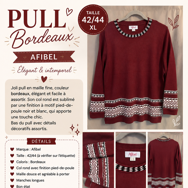 Pull bordeaux