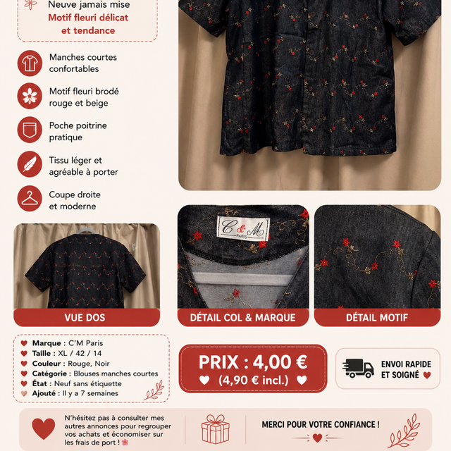 Chemise manche courte