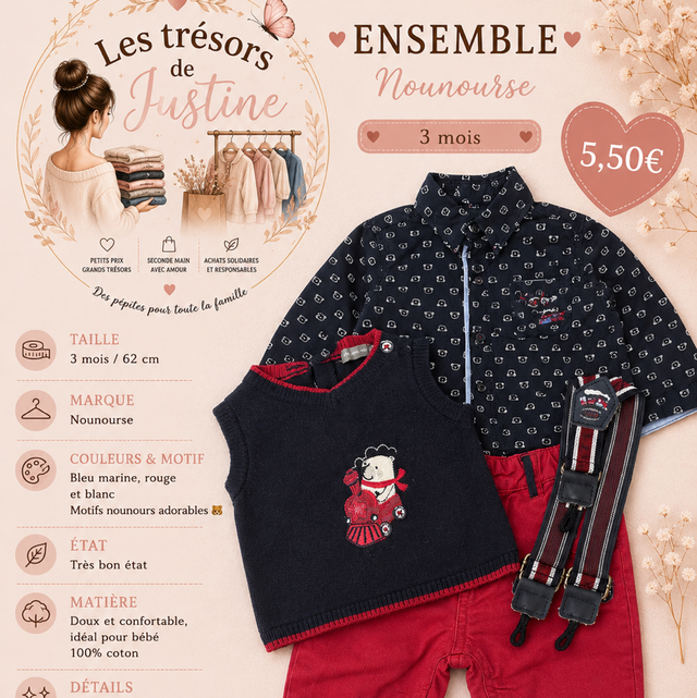 Ensemble nounourse 3 mois