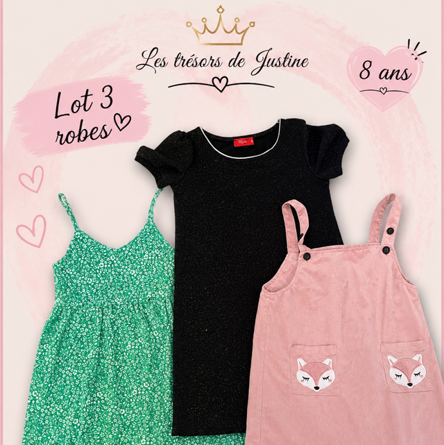 Lot 3 robes 8 ans