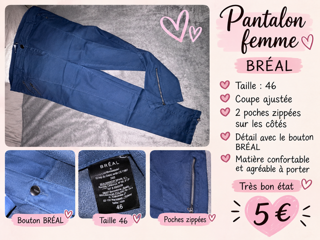 Pantalon breal bleu foncé
