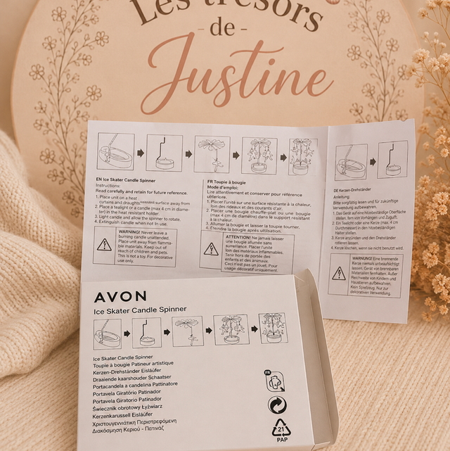 ⛸️ AVON – Ice Skater Candle Spinner