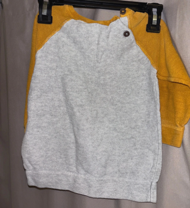 Sweat bébé garçon H&M – 12/18 mois – Gris & moutarde 🤖💛